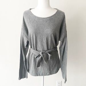 J.Crew Factory | Grey Tie Waist Long Sleeve TopNWT